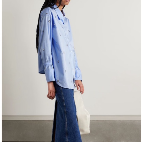 A.L.C. Monica crystal-embellished cotton-twill shirt - Picture 4 of 10